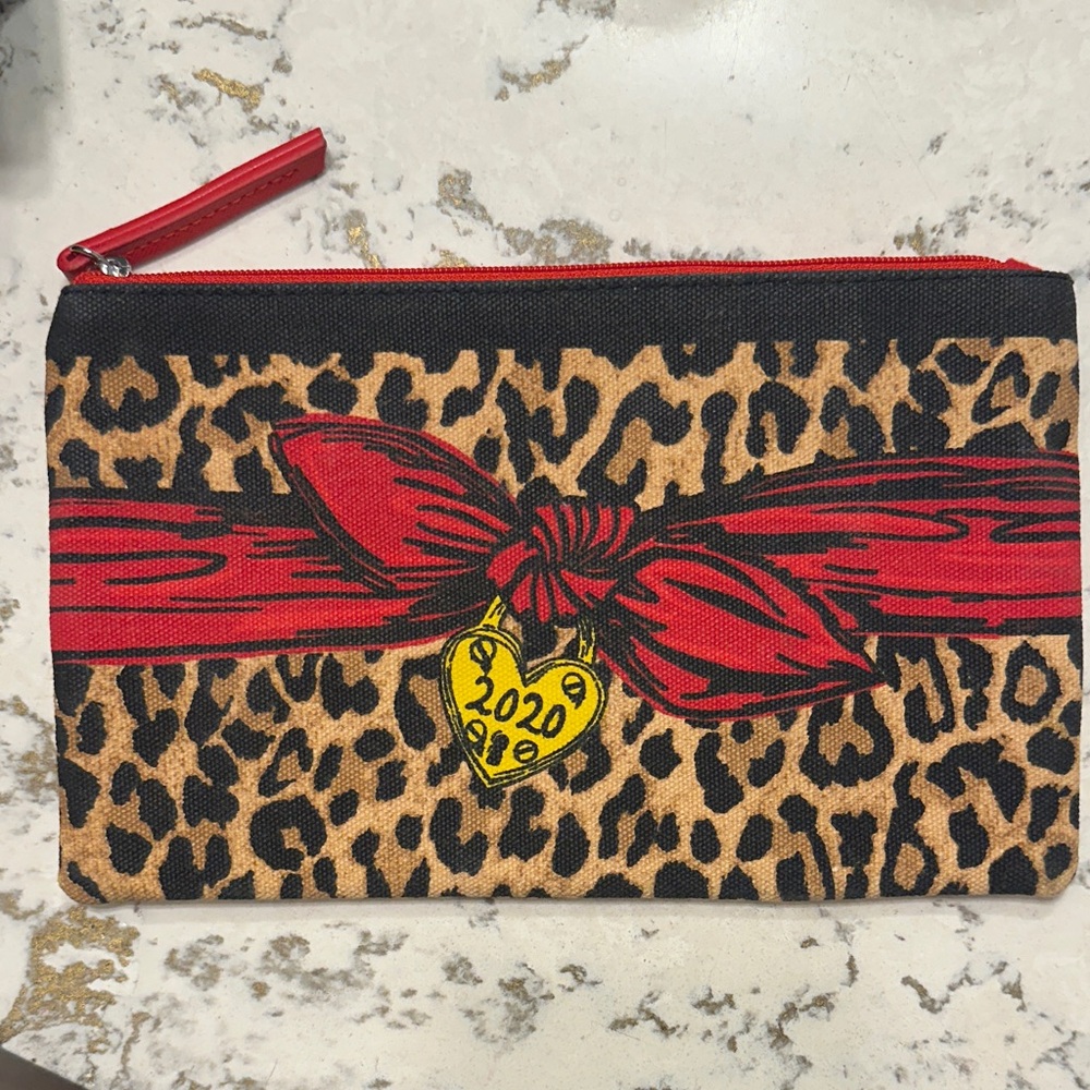 Brighton Leopard Print Clutch with Red Accents